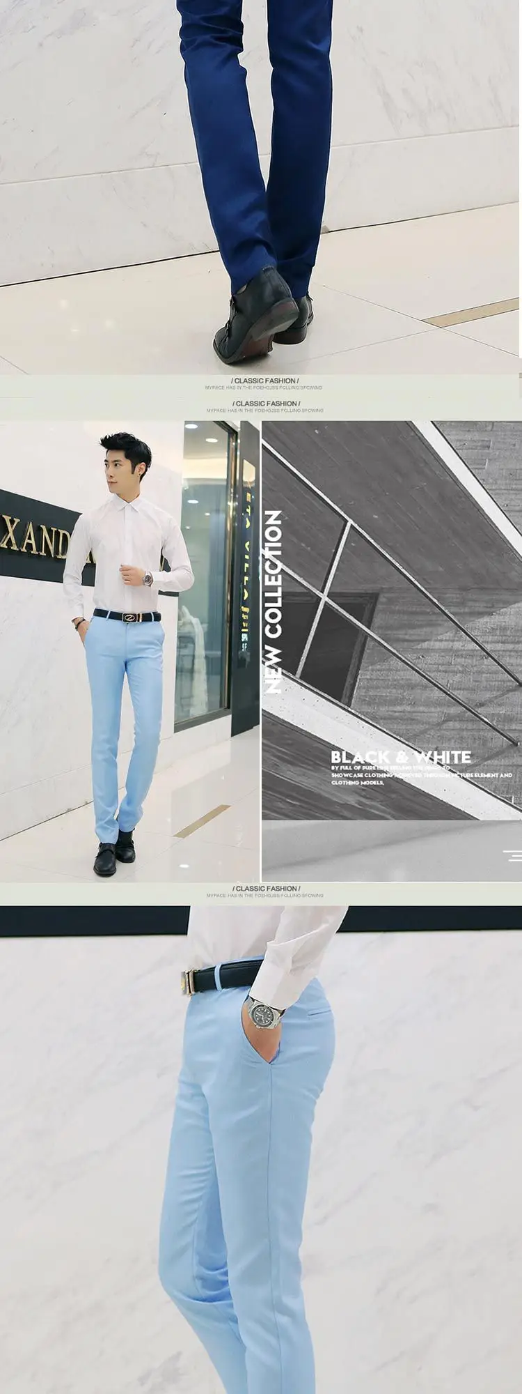 Men's Black Straight Fit Slim Jeans Summer Casual Pants — feature 9