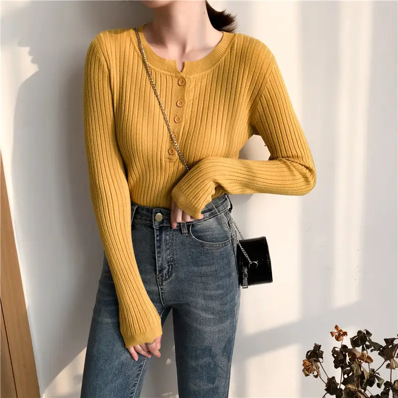 Black Long Sleeve Knit Shirt for Women Winter - Image 8