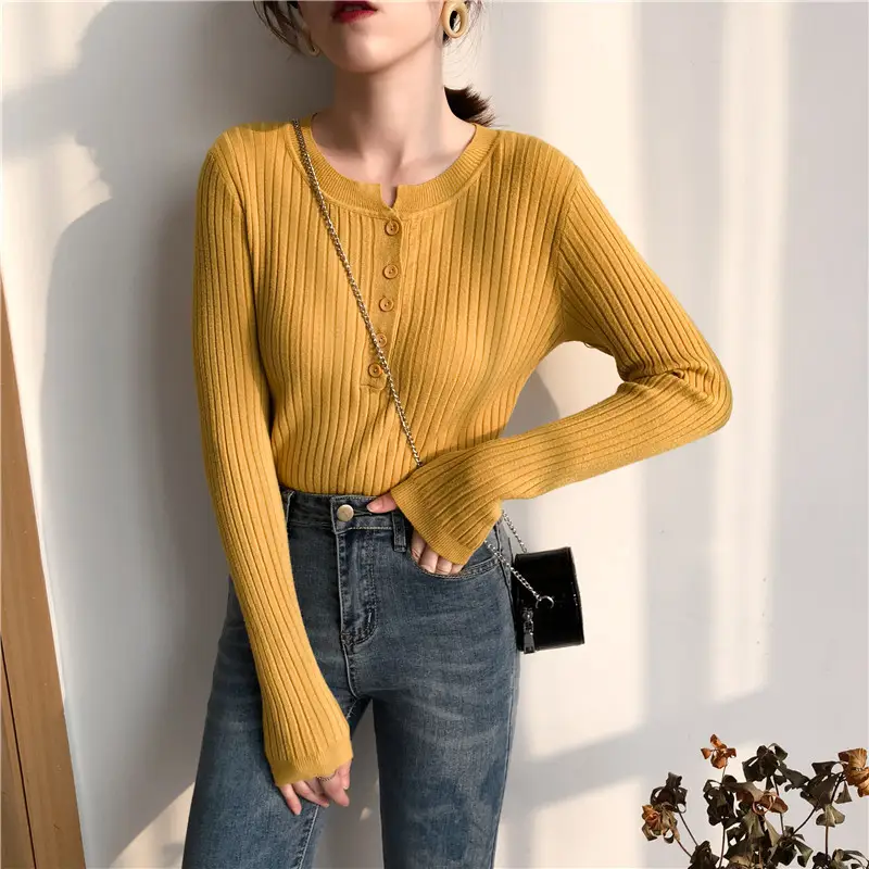 Black Long Sleeve Knit Shirt for Women Winter — feature 13
