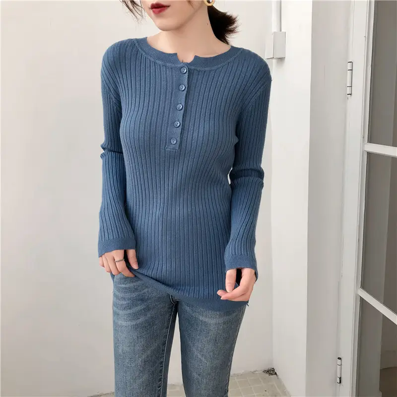Black Long Sleeve Knit Shirt for Women Winter — feature 18
