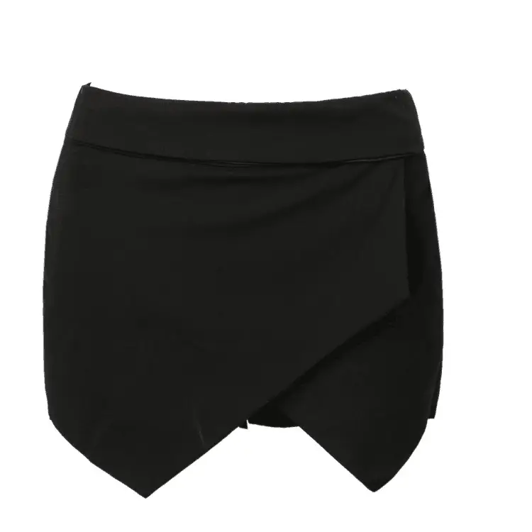 White Cross Irregular Shorts for Women - Image 2