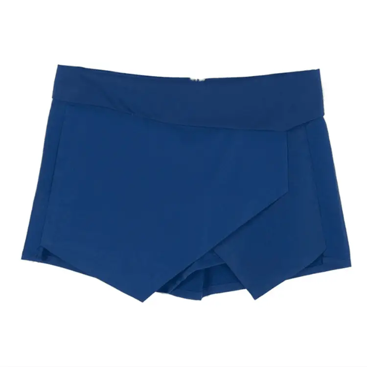 White Cross Irregular Shorts for Women - Image 4
