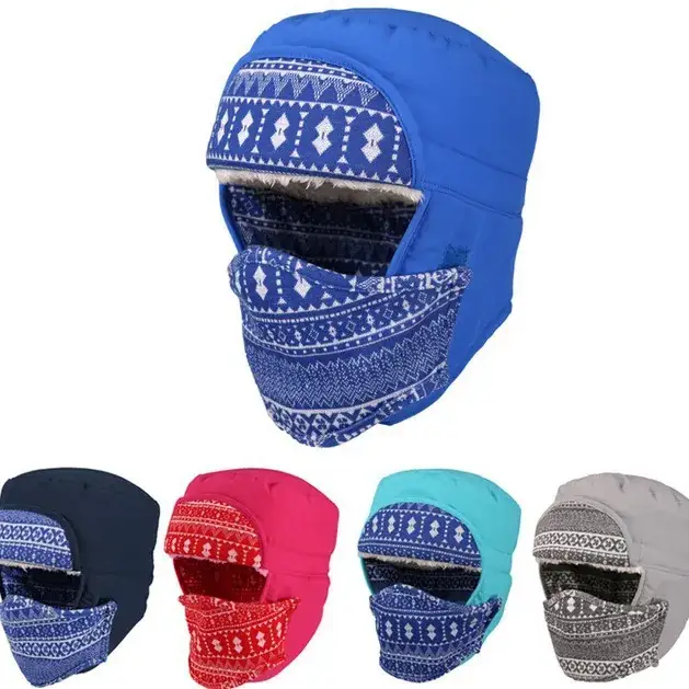 Winter Windproof Ski Hat with Patterned Design - Image 3