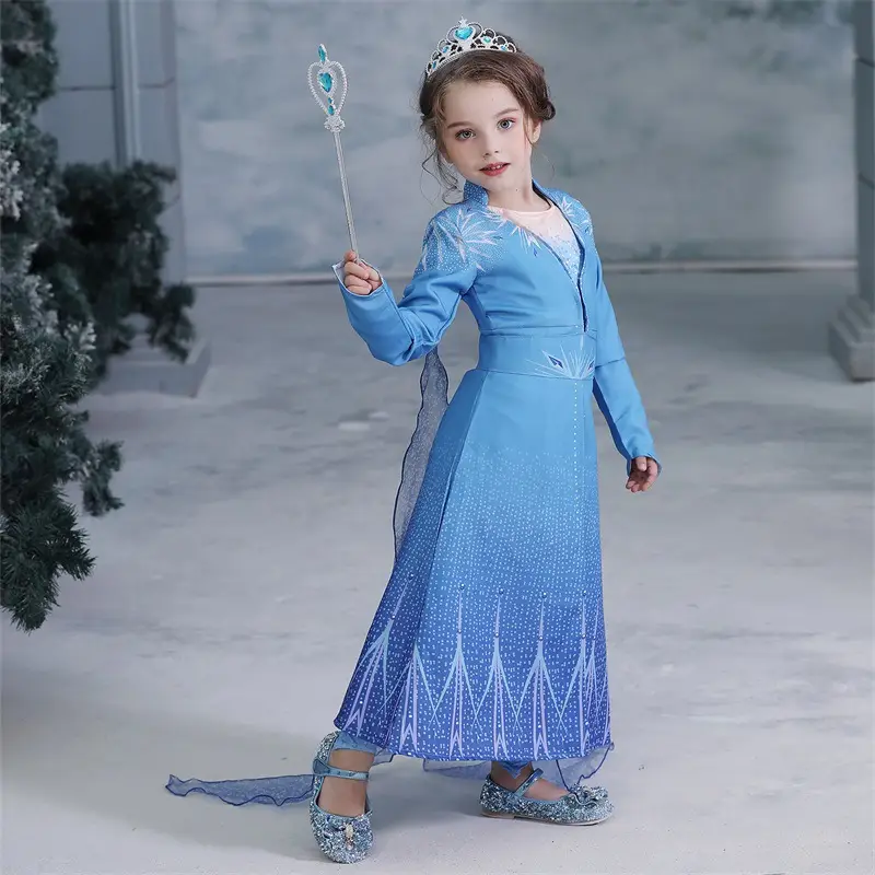 Blue Frozen Princess Dress for Girls One Piece Delivery - Image 2