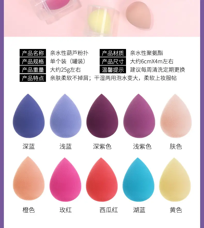 Colorful Hydrophilic Makeup Puff Set for Blending & Contouring — feature 6