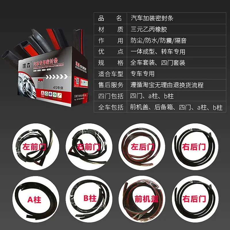 Applicable to haver H6 coupe/H/H2/H5/H7/H8/H9suv car door modification sealing strip