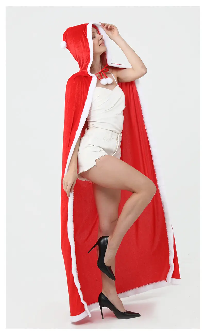 Red Little Red Riding Hood Christmas Cloak Party Costume — feature 10