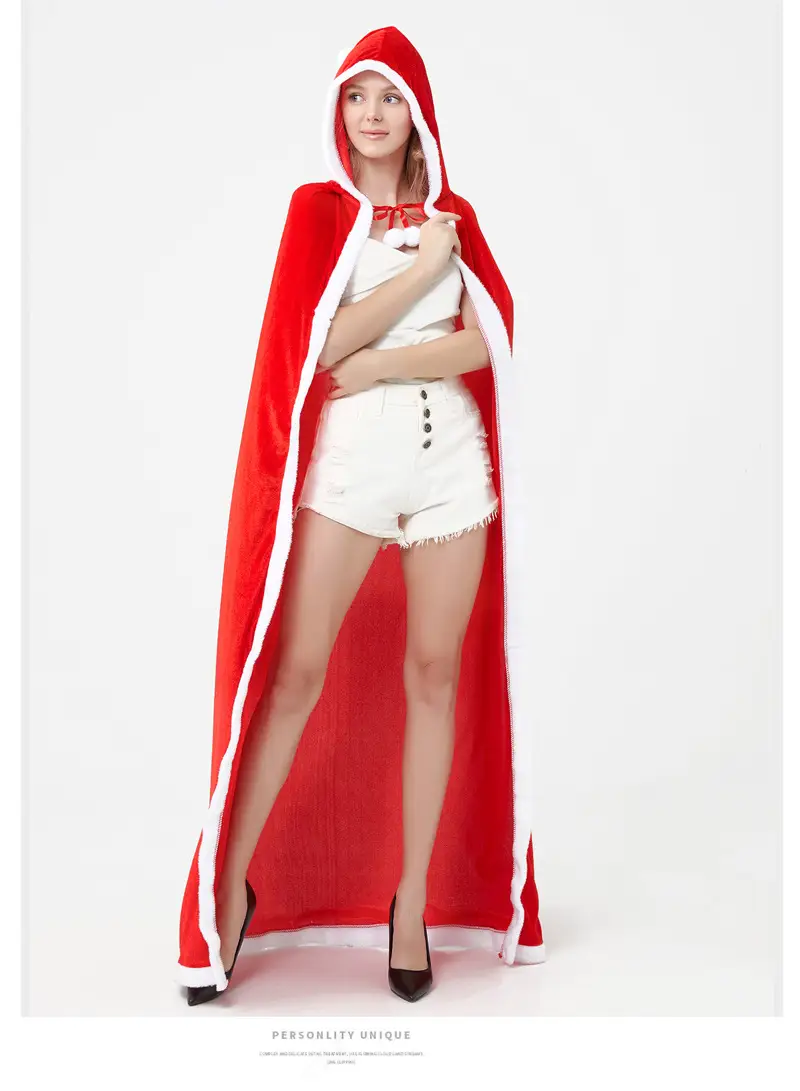 Red Little Red Riding Hood Christmas Cloak Party Costume — feature 5