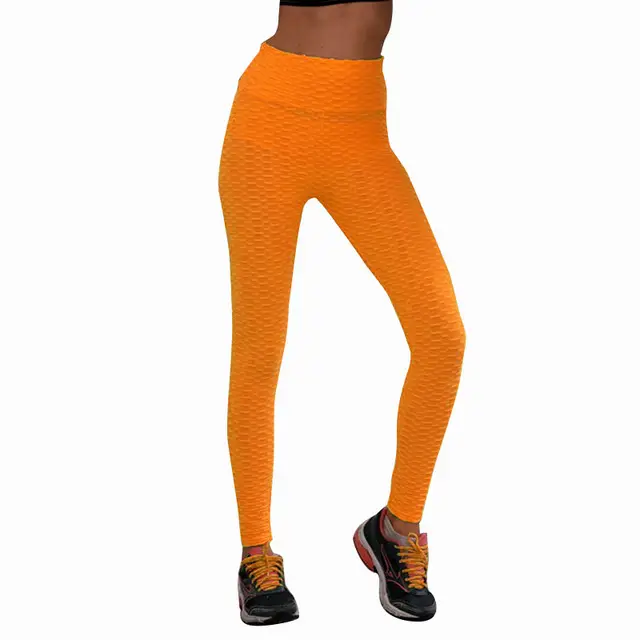 2025 Blue Jacquard Yoga Pants High Elastic Butt Lifting Mesh
