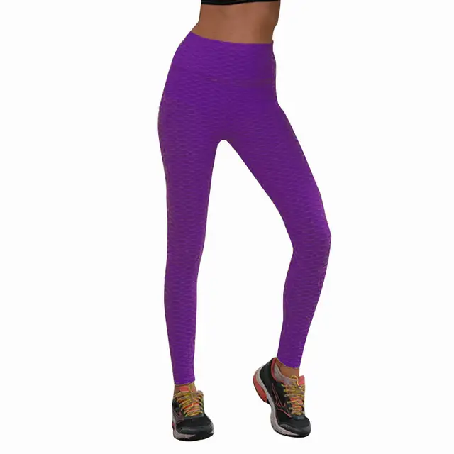 2025 Blue Jacquard Yoga Pants High Elastic Butt Lifting Mesh