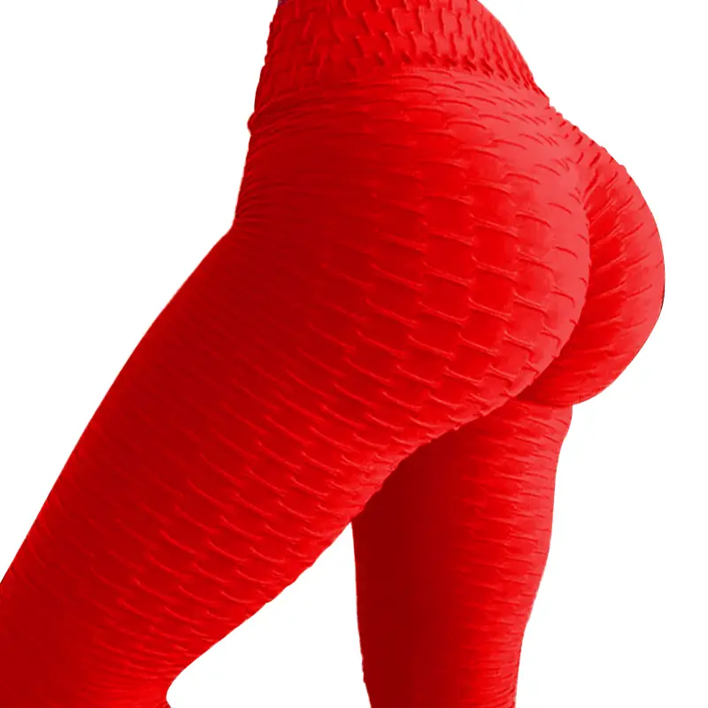 2025 Blue Jacquard Yoga Pants High Elastic Butt Lifting Mesh