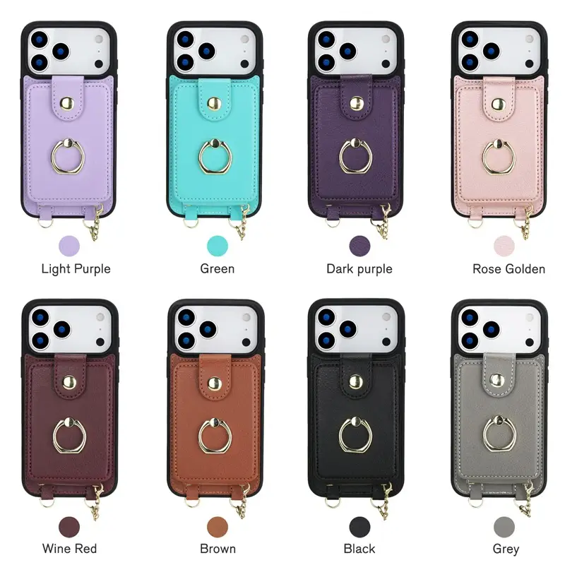 iPhone 17 Pro Max Crossbody Phone Leather Case 8 Colors - Image 10