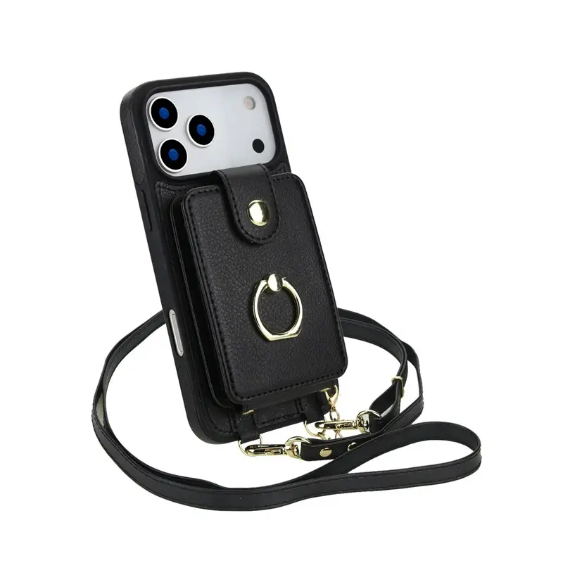 iPhone 17 Pro Max Crossbody Phone Leather Case 8 Colors - Image 2
