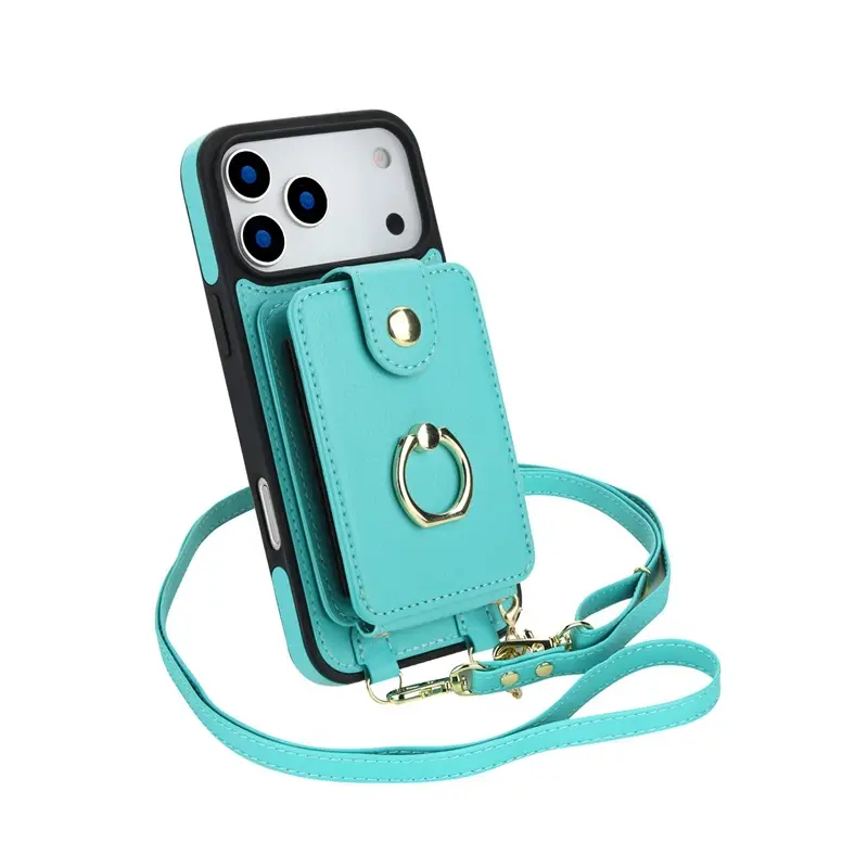 iPhone 17 Pro Max Crossbody Phone Leather Case 8 Colors - Image 3
