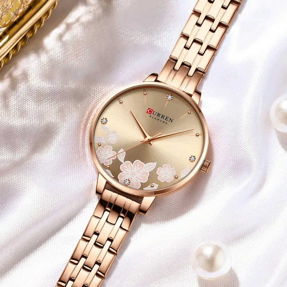 Women's Rose Gold Butterfly Water Resistant Quartz Watch - Image 8