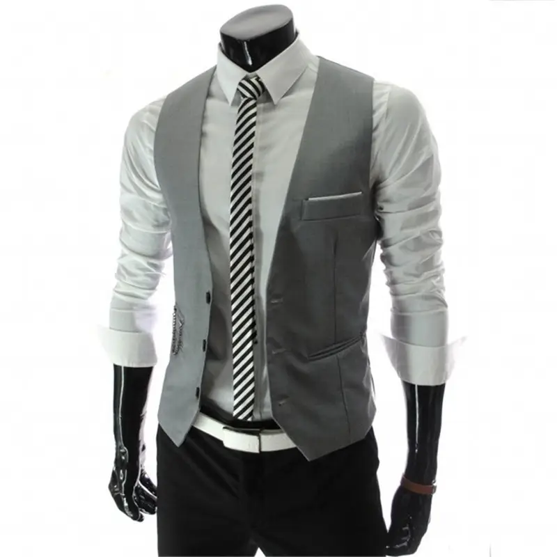 Maroon British Style Slim Fit Vest for Men