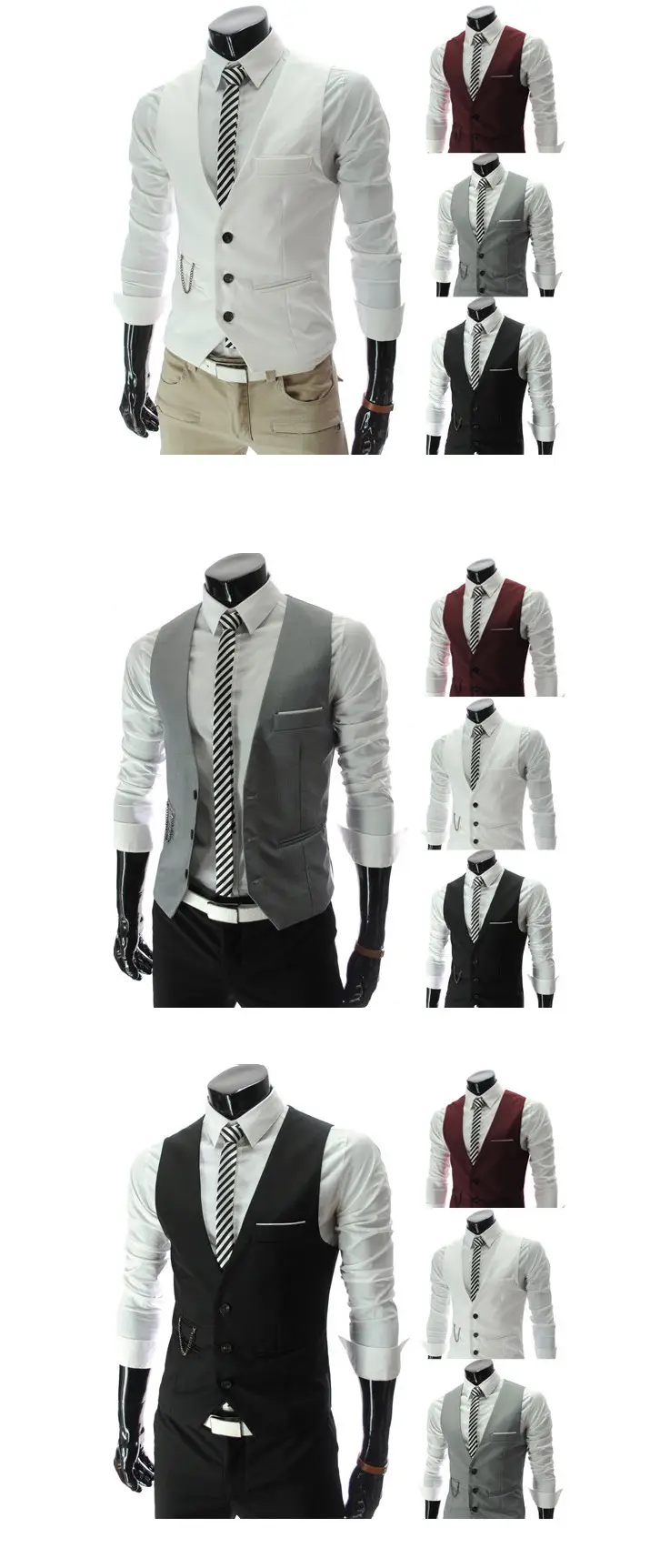 Maroon British Style Slim Fit Vest for Men — feature 10