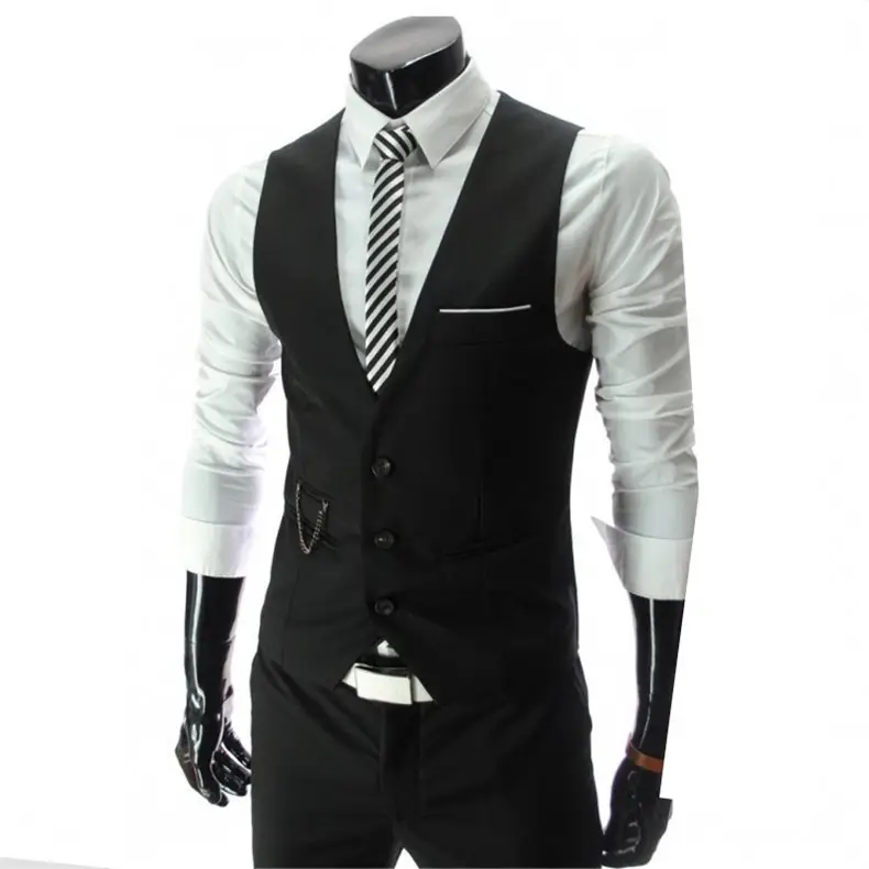 Maroon British Style Slim Fit Vest for Men — feature 12