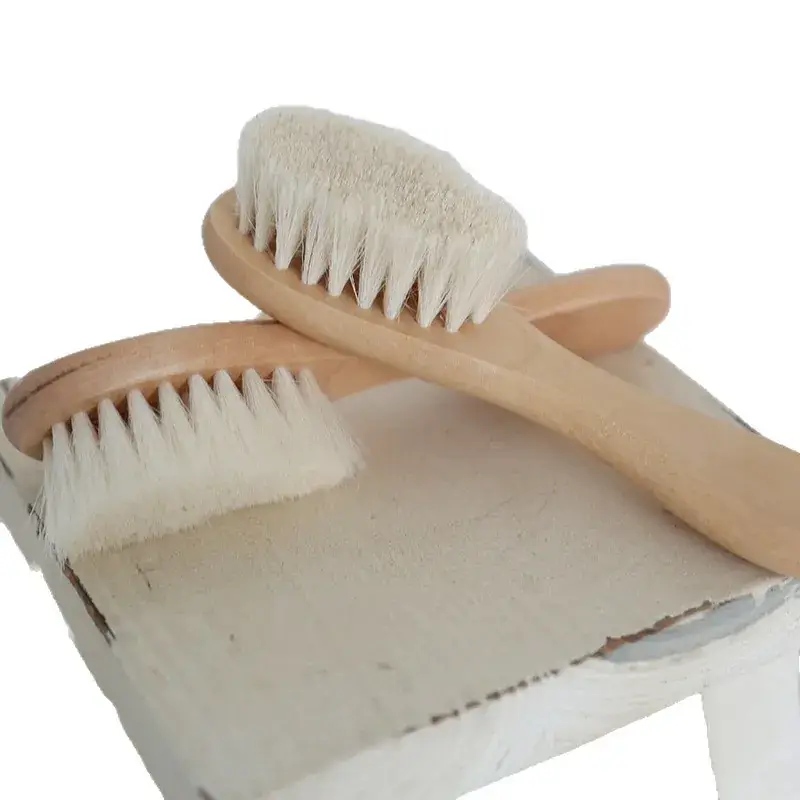 Wooden Baby Toothbrush for Newborns Natural Wool