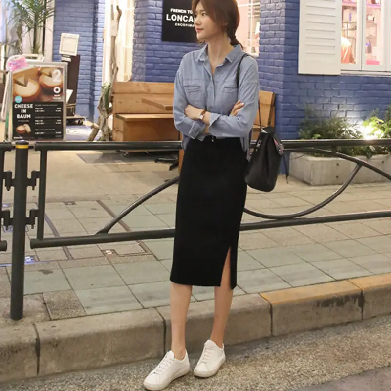 Velvet Hip-Hugging Skirt 2024 Spring Autumn Winter - Image 3