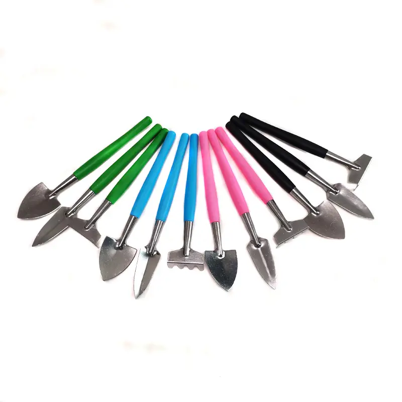Colorful Plastic Handle Small Shovel Rake Gardening Tools Mini Three-piece Set Fleshy Potted Plant Garden Planting Tools
