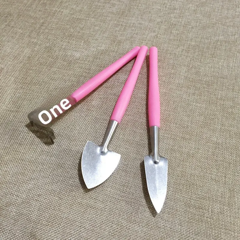 Colorful Plastic Handle Small Shovel Rake Gardening Tools Mini Three-piece Set Fleshy Potted Plant Garden Planting Tools