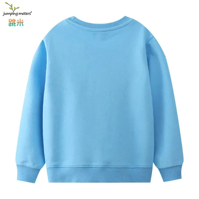 Blue Cartoon Print Boys Sweatshirt Long Sleeve Round Neck