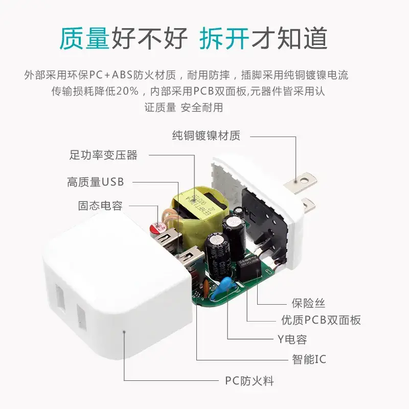 2.4A Foldable USB Charger for Xiaomi Apple Mobile - Image 5