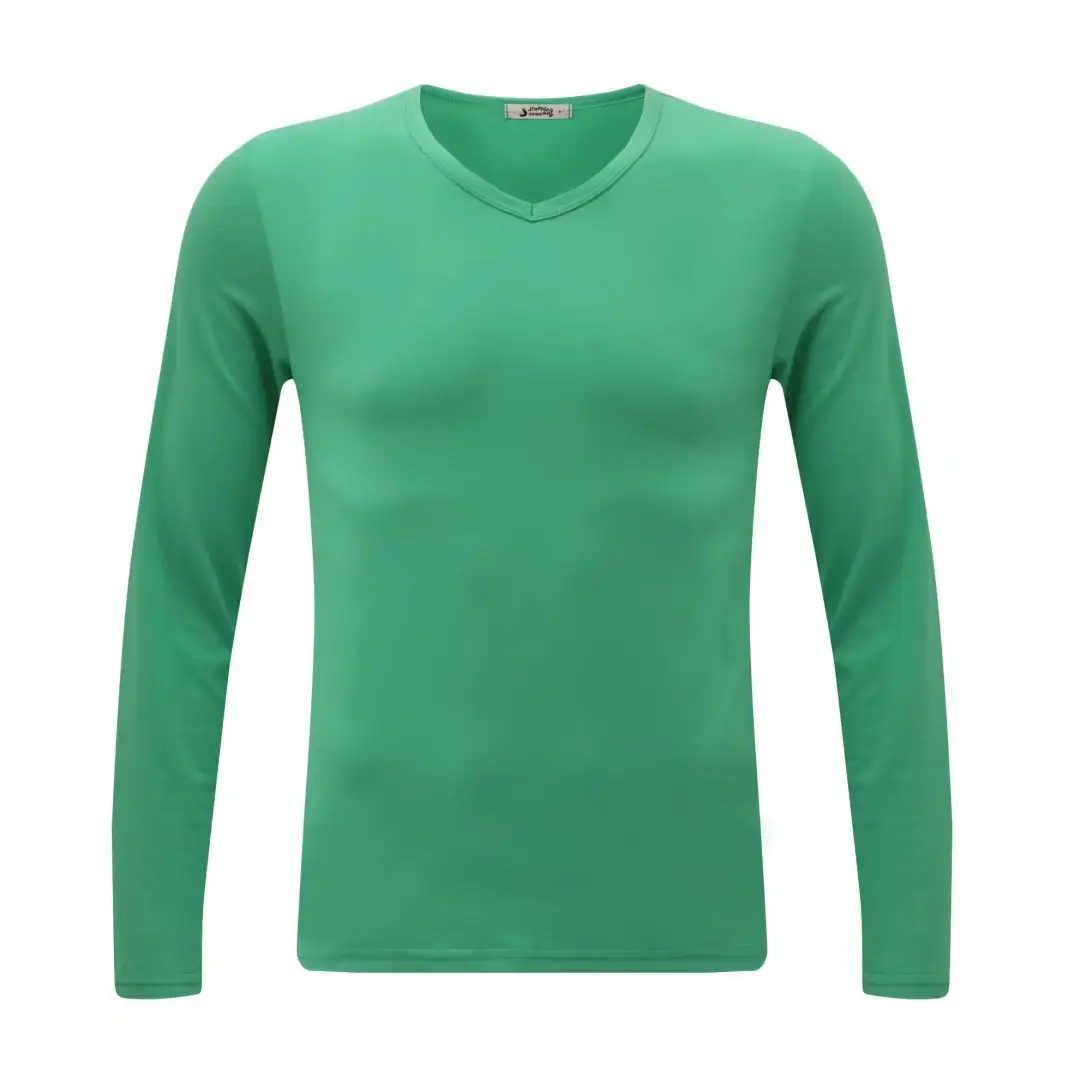 Men's Black Long Sleeve V-Neck T-Shirt - Image 11