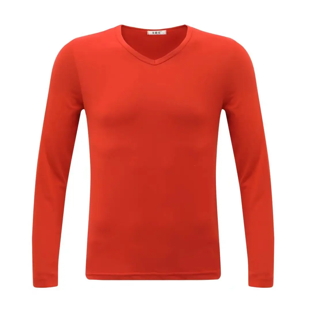 Men's Black Long Sleeve V-Neck T-Shirt - Image 14