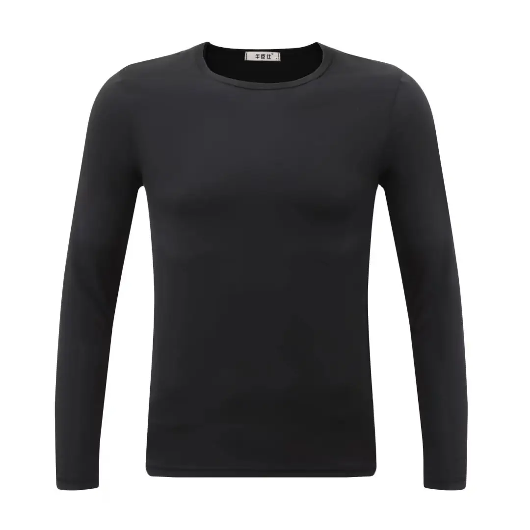 Men's Black Long Sleeve V-Neck T-Shirt - Image 35