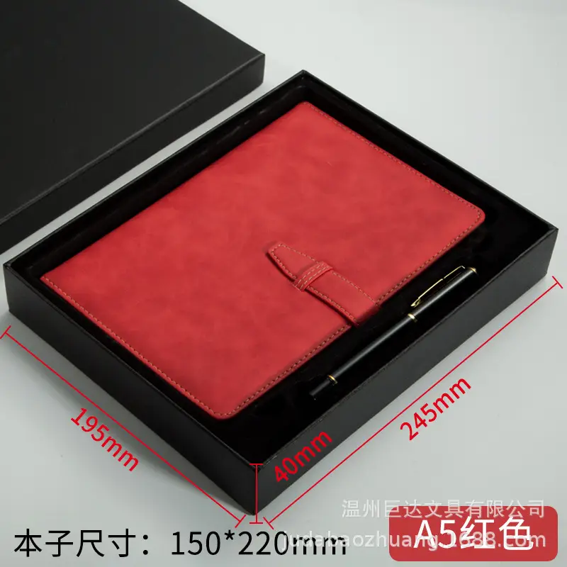 A5 Leather Diary with Buckle & Pen - Image 11