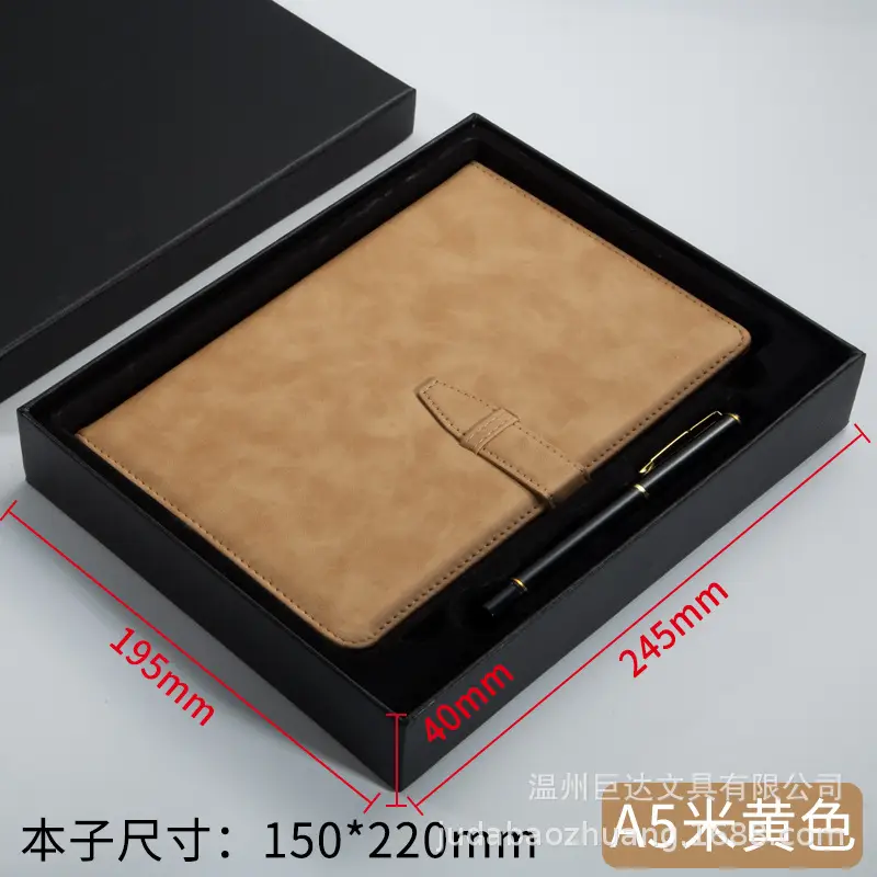 A5 Leather Diary with Buckle & Pen - Image 14