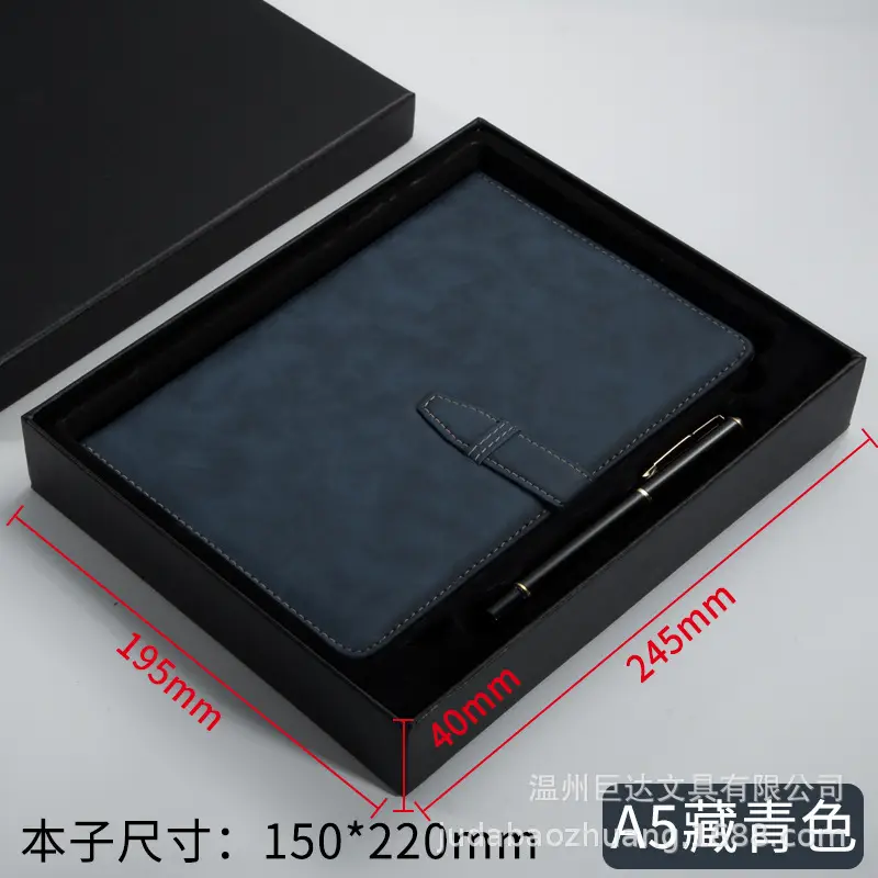 A5 Leather Diary with Buckle & Pen - Image 15
