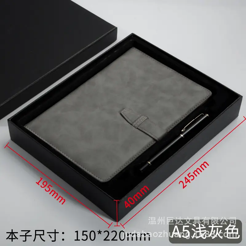 A5 Leather Diary with Buckle & Pen - Image 16
