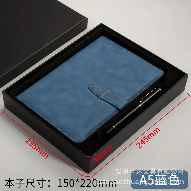 A5 Leather Diary with Buckle & Pen - Image 17