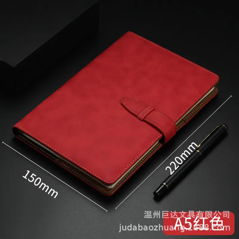 A5 Leather Diary with Buckle & Pen - Image 2