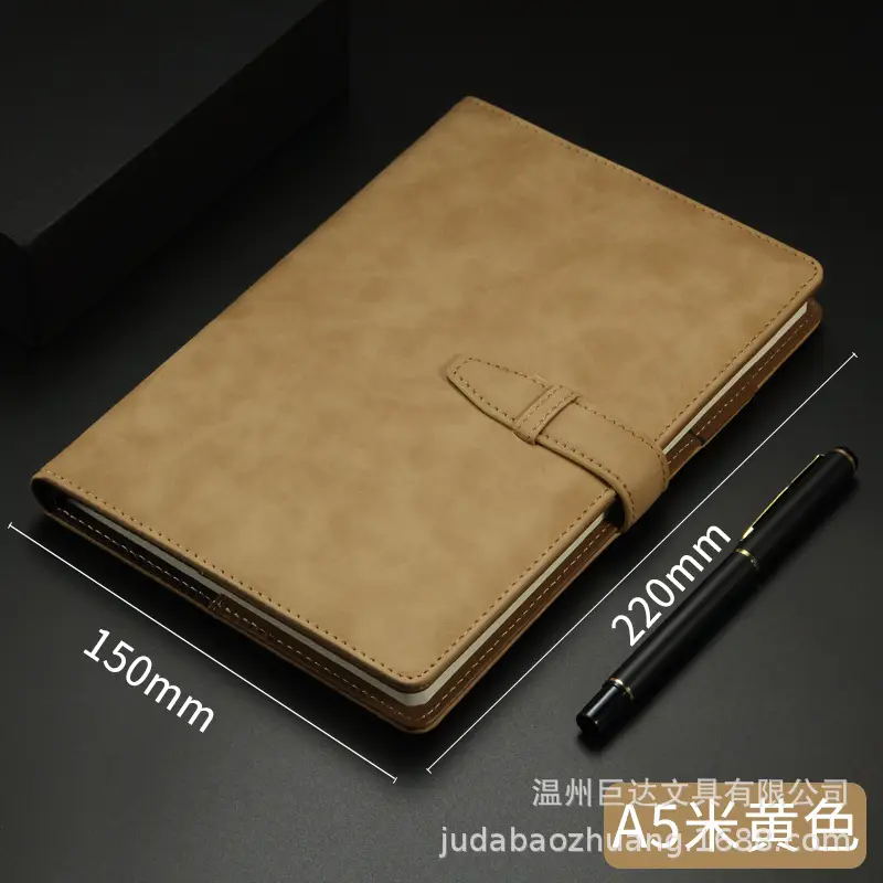 A5 Leather Diary with Buckle & Pen - Image 4