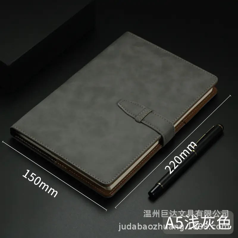 A5 Leather Diary with Buckle & Pen - Image 5
