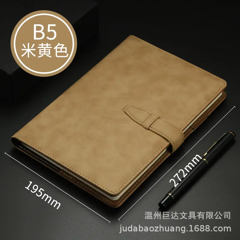 A5 Leather Diary with Buckle & Pen - Image 9