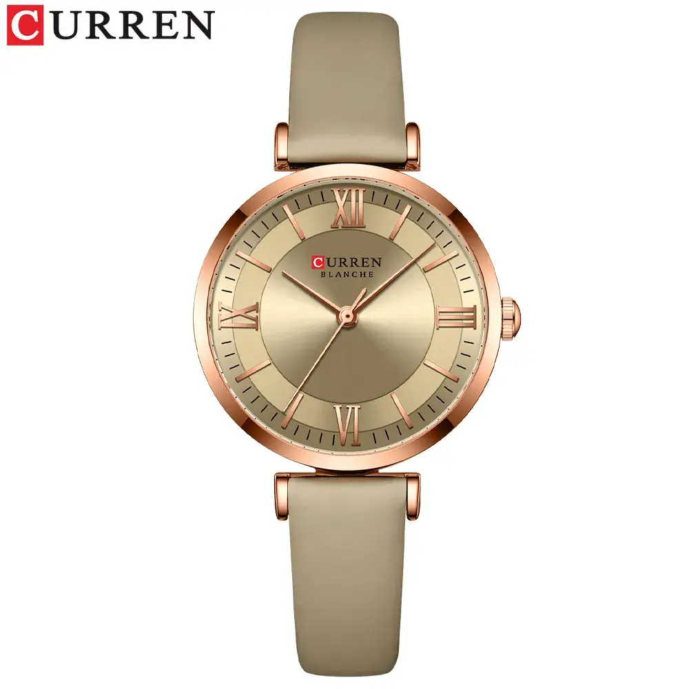 Curren Women's Quartz Watch Brown Leather Band - Image 4
