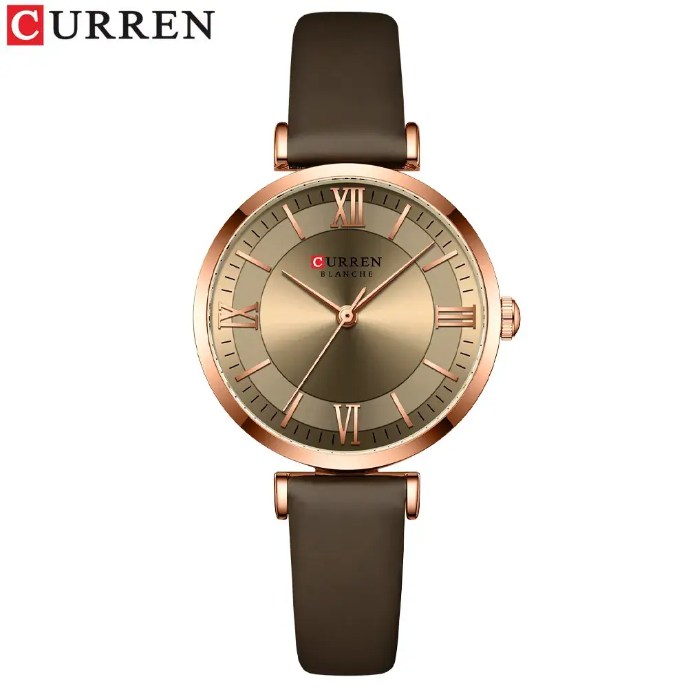 Curren Women's Quartz Watch Brown Leather Band - Image 6