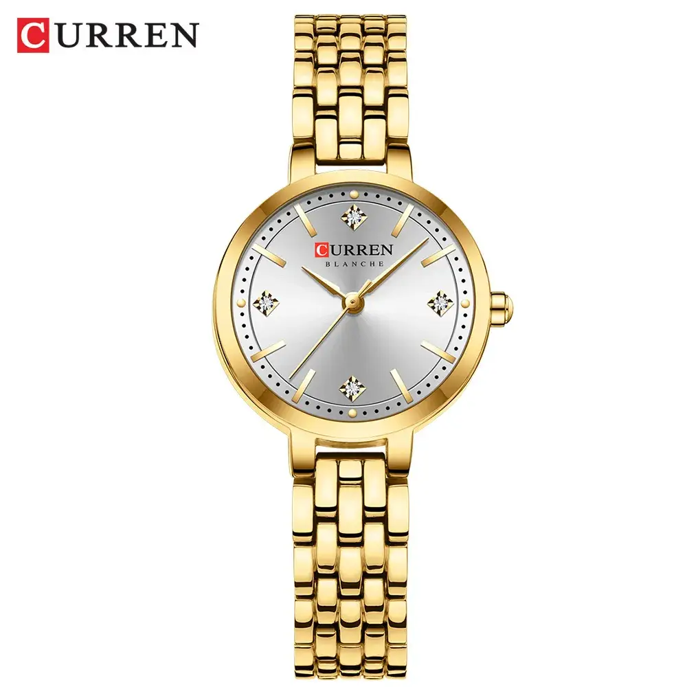 Curren Women's Green Dial Quartz Watch with Gold Steel Band