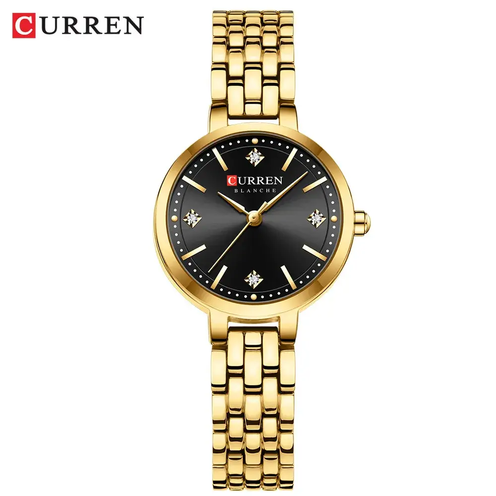 Curren Women's Green Dial Quartz Watch with Gold Steel Band