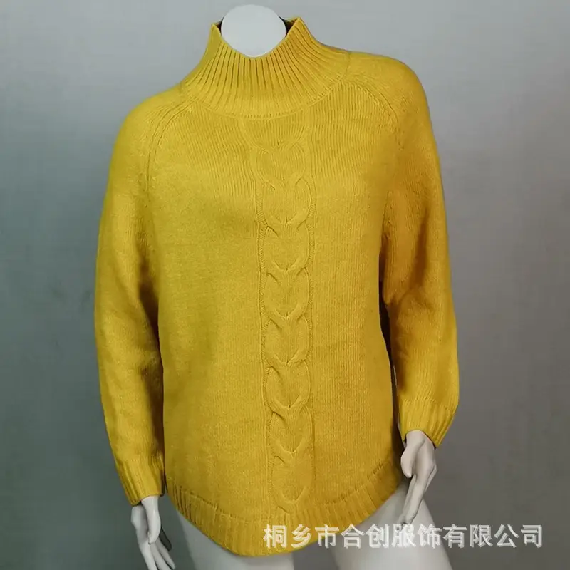 Yellow Turtleneck Sweater Plus Size Knit 2025 - Image 3