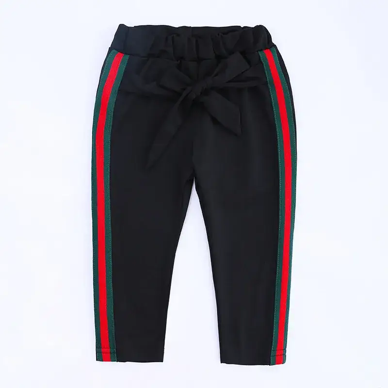 Girls Black Red Stripe Track Pants Set - Image 5