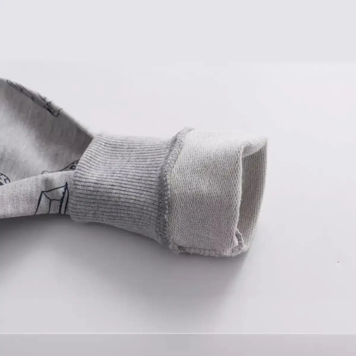 Kids Cotton Sweatshirt with Engine Print Grey - Image 5