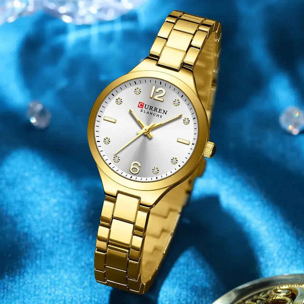 Women's Steel Band Quartz Watch Blue Dial Waterproof - Image 9