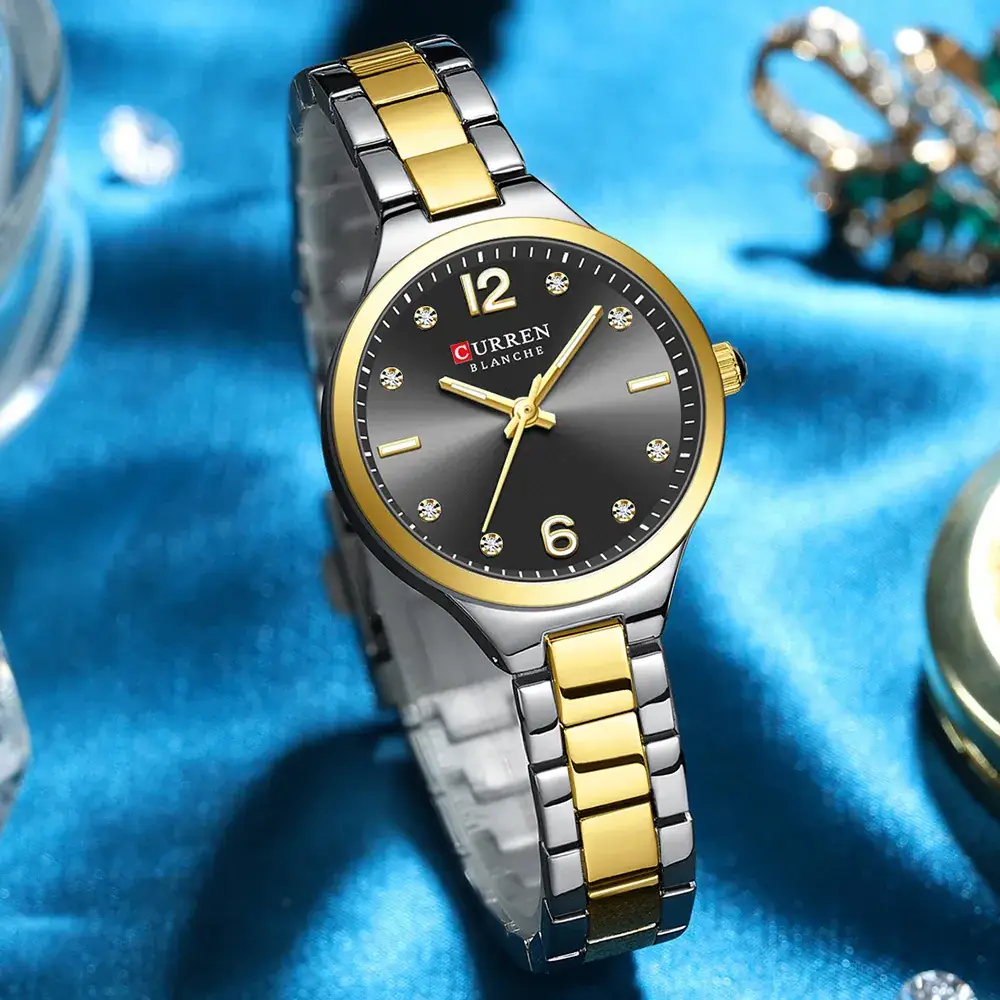 Women's Steel Band Quartz Watch Blue Dial Waterproof - Image 10