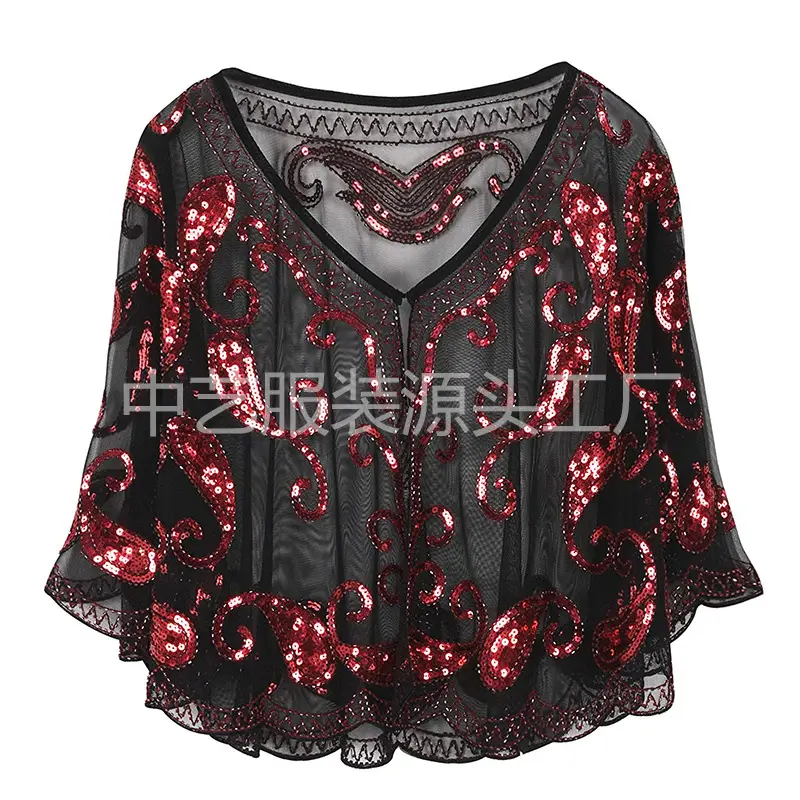 Black Sequined V-Neck Evening Dress for Women - Image 11